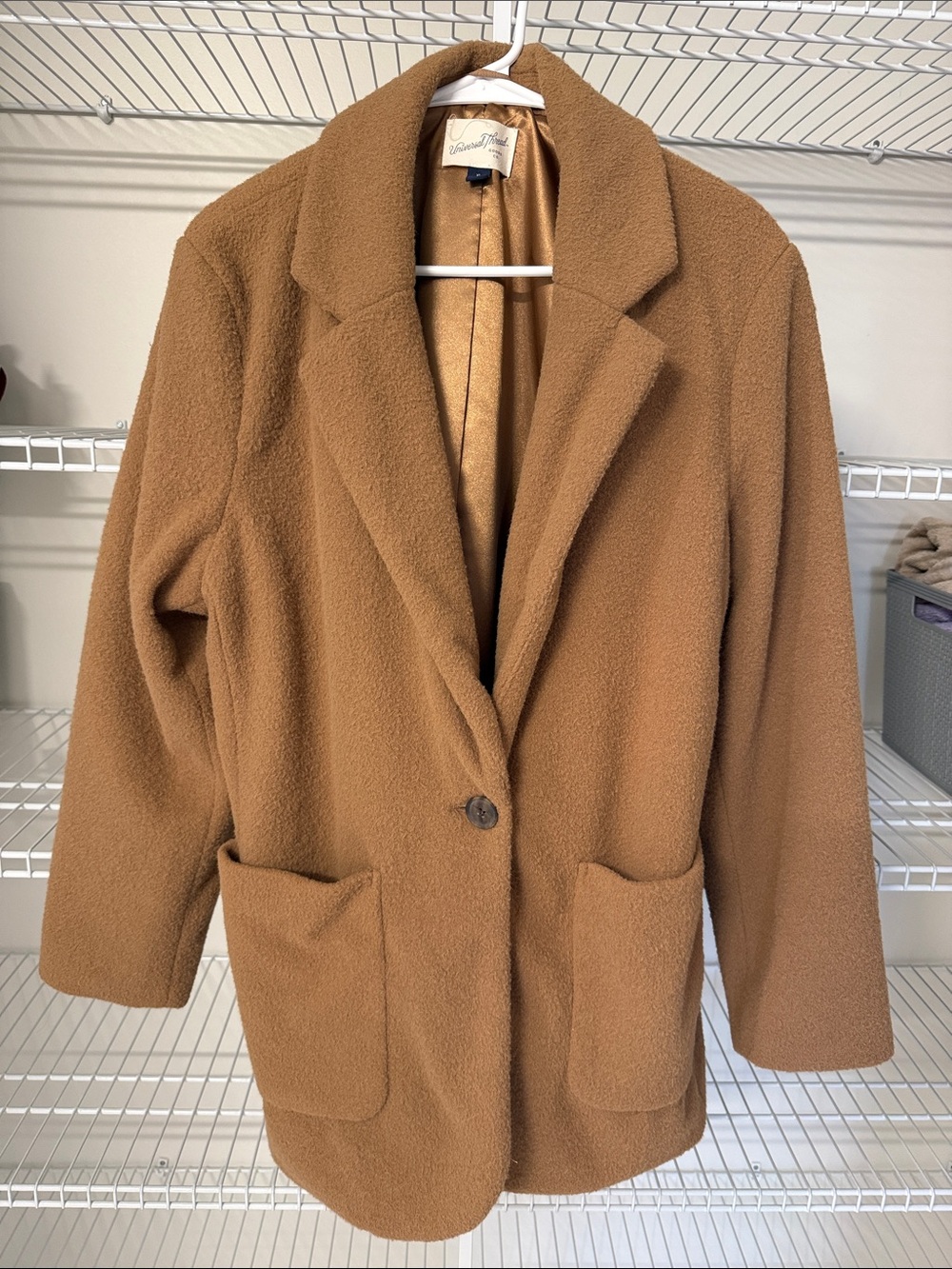 Universal thread Women's Camel Teddy Coat